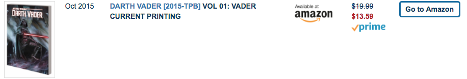 Darth Vader Trade Paperback Available on Amazon